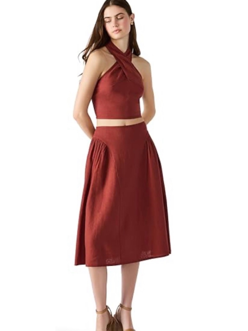 Steve Madden Rust Midi Skirt